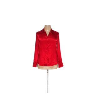 Kasper Red Satin Button-Up Top, Women's Size 16 - Picture 1 of 4