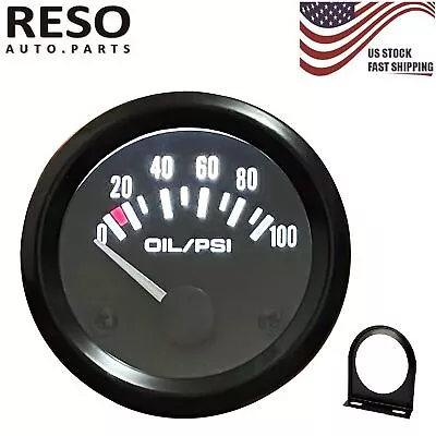 52mm 0-100 PSI Oil Pressure Gauge Meter Kit W/ Sensor Instrument Rack 12V 2 Inch - Image 1 of 4