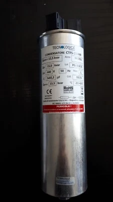 Tecnologica Condensatore rifasamento trifase 12,5 kvar@400 V, 3x82,2 µF, Vn 440V - Immagine 1 di 4