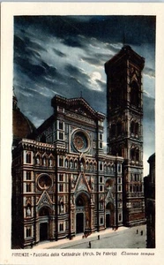 Facade of the Florence Cathedral (Arch, De Fabris) Florence, Italy Art Postcard - Picture 1 of 2