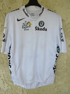 Maillot cycliste BLANC TOUR DE FRANCE 2007 NIKE shirt trikot CONTADOR camiseta - Imagen 1 de 7
