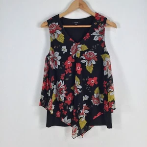 Top sin mangas para mujer Alfani talla S negro floral cuello redondo 052575 - Imagen 1 de 8