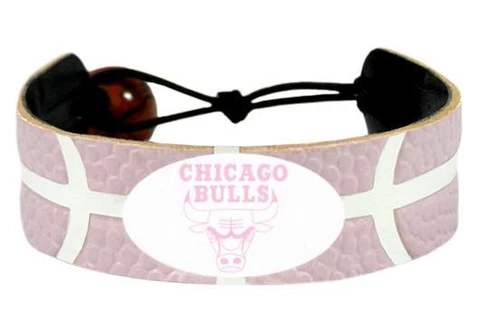 Chicago Bulls Logo NBA Basketball Leather Pink Bracelet Cover