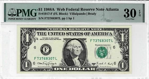 1988A Federal Reserve 'WEB'note-fr.1917-F (FL Block)Run 12 1/1-PMG 30 EPQ-Scarce - Picture 1 of 6