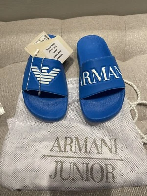 GA Armani Niñas Niños Niños Unisex Cómodos Diseñador Toboganes Zapatos Talla 32 Foto 1 de 4