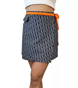 Christian Dior Vintage Trotter Monogram Flight Line Skirt Wrap Nylon Rank AB+ - Bild 1 von 10