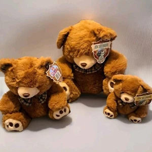 Teddy Bear x3 Vintage Large, Medium, Small Bear 1996 NWT. The McBrown Family. - Picture 1 of 6