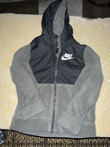 Nike Unisex Kids Fleece Jacket Size XS Greys With Hood - Picture 1 of 8