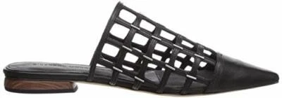NWB SIGERSON MORRISON EDDI BALLET FLAT BLACK NAPPA LEATHER MULE FLATS SZ 37 US 7 - Image 1 of 4