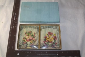 Vintage Convex Glass Rectangle Frame Floral Flowers 5" x4" NEW OLD STOCK - Picture 1 of 4