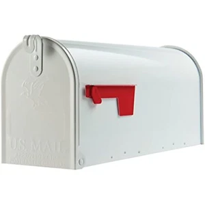 Gibraltar Mailboxes Elite Medium Capacity Galvanized Steel White, Post-Mount - Picture 1 of 7