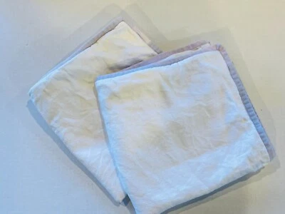 Ralph Lauren Blanco 100% Lino Euro Sham con Borde Púrpura - Juego de 2 Foto 1 de 4