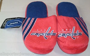 NHL Washington Capitals Stripe Logo Dot Sole Slippers Size S by FOCO - Picture 1 of 4