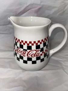 Gibson Coca Cola 72 Oz Pitcher 7 1/2" Black Red Checkerboard Vintage 1996 - Picture 1 of 4