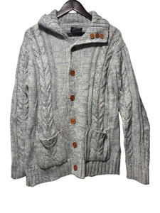 Vintage 60s Puritan Baby Blue Acrylic Cardigan Size Medium Cable Knit Sweater - Bild 1 von 12