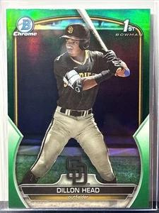 Dillon Head 2023 Bowman Draft cromo refractor verde 1st Bowman #28/99 #BDC-7 - Imagen 1 de 2