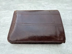 Vintage COACH Brown Leather Coin Credit Card Wallet Rare - Picture 1 of 16