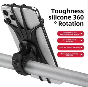 360° Silicone Bicycle Holder Bike Phone Mount For iPhone 14 13 12 11 Pro Max 8 7 - Picture 1 of 13