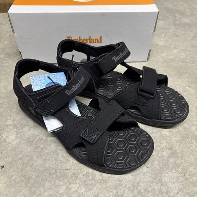 Timberland Adventure Kids Seeker Sandals - Black, Strap, Size 1 M - NEW - Image 1 of 4