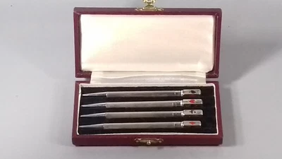 JUEGO DE LÁPICES PUENTE PLATA ESTERLINA EN CAJA VINTAGE 925 Foto 1 de 4