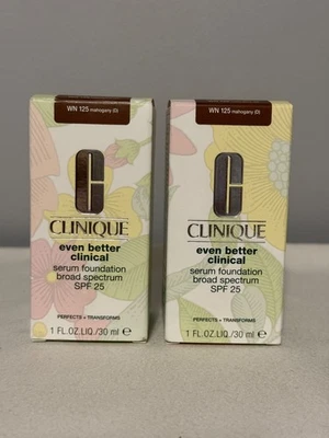 Clinique Even Better Clinical Serum Foundation SPF 25 WN 125 Mahogany 1oz NIB X2 - Image 1 of 2