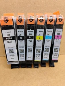 6 nuevas Canon 280 281 genuinas negras cian magenta amarillas - Imagen 1 de 1