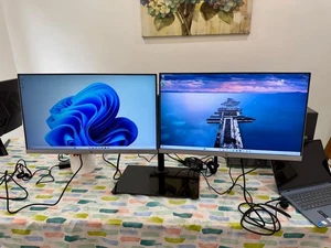 🖥️ HP E243 Dual Monitor Setup | 2x 24" Full HD IPS | Dual Stand |HDMI 1920x1080 - Picture 1 of 15