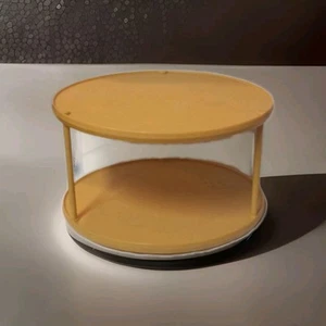 Vintage Rubbermaid Lazy Susan 2 Tier Round Spice Turntable Harvest Gold 2725 - Picture 1 of 3