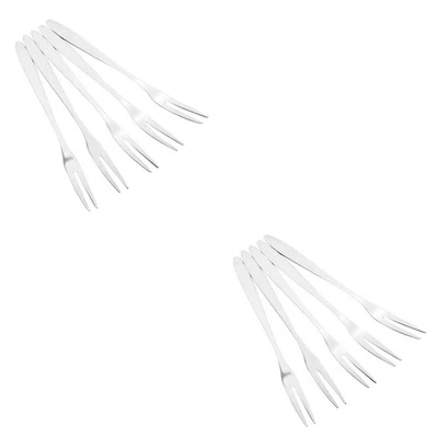  12 Stück Edelstahlgabeln, Edelstahlgabeln mit zwei Zinken, Dessert- und - Bild 1 von 4