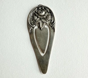 S Kirk and Son Sterling Silver Bookmark Floral Rose - Picture 1 of 3