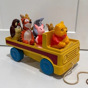 Vintage 1973 Walt Disney Productions Winnie The Pooh Shape Fitter Truck Pull Toy - Picture 1 of 14