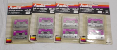 Vintage Set of 4  2 Packs Gemini Audio MC60 Microcassette Tapes AS165 NEW SEALED - Image 1 of 3