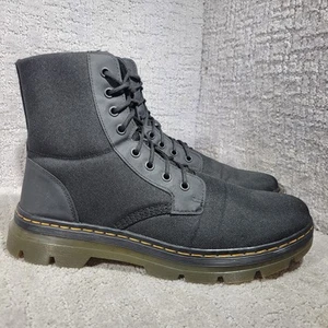 Dr Martens Combs Men’s Size 12 US Black Canvas/Fabric Combat Boots AW004 - Picture 1 of 13