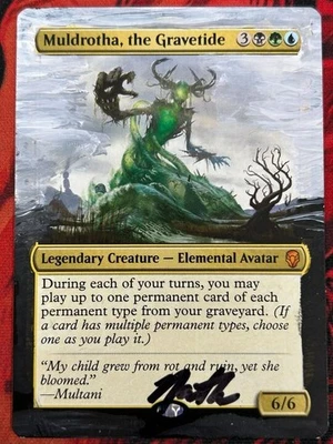 MTG Muldrotha, the Gravetide Mythic HAND PAINTED Altered Extended Art SIGNED - Image 1 of 2