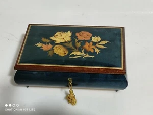 scatola gioie gioielli in legno intarsiato vintage made ini italy - Bild 1 von 9