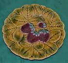 Vtg PV Portieux Vallerysthal France Majolica Pottery STRAWBERRY 7 3/4"d Plate