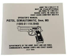 Reproduction Operator's Manual 1005-01-118-2640: 9mm M9 semiautomatic Pistol
