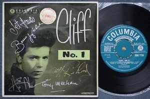 CLIFF RICHARD: stereo EP "CLIFF" (No.1)+ALL 5 AUTOGRAPHS - GB Columbia ESG 7754 - Bild 1 von 2