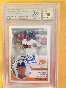 Topps Archives 2016 #FFA-MS Miguel Sano BGS 9,5/10 automático - Imagen 1 de 2