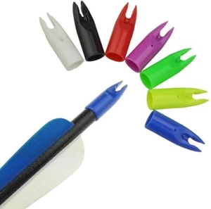 50pcs Archery Arrow Nocks ID 6/7mm Plastic Tails for Wood Bamboo Shaft DIY Shaft - Picture 1 of 14