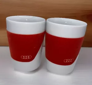 Audi Keramik Kaffee Tee Tasse Becher Tumbler ~ 12 Unzen M ~ 2er Set ~ Neuwertig - Bild 1 von 7