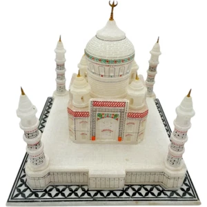 StonKraft Taj Mahal Makrana Marble Handcrafted Model ~ 9" square, 8" tall - Picture 1 of 12