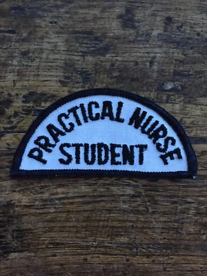 Vtg Practical Nurse Student Sew On Shoulder Patch 3.5” Medic Embroidered White - Image 1 of 4