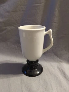 HALL Footed Irish Coffee Cup, White/Brown, #1272, 5 3/4" H - PRE-OWNED - Picture 1 of 10