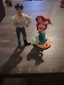 Disney Little Mermaid Cake Topper Figures PVC Ariel ,Eric Lot2 - Picture 1 of 4