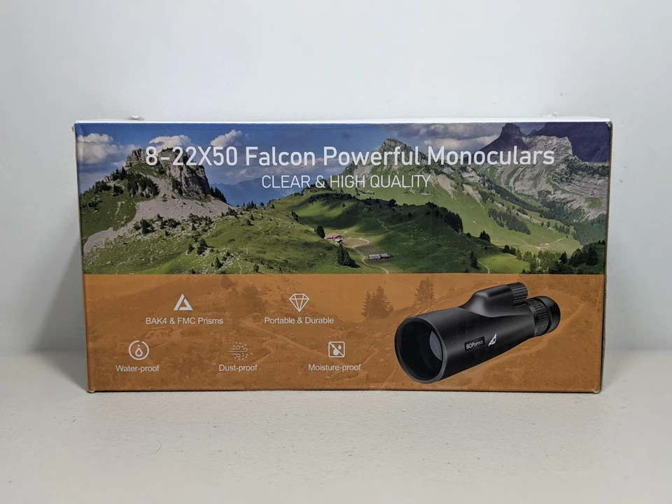 Birds of Prey Optics Falcon 8-22x50 HD Monocular Telescope w/ Case & Strap - Image 1 of 4