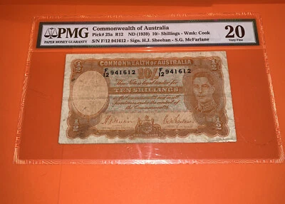 PMG Commonwealth of Australia 10 Shilling Banknote 1939 P25a VF - Image 1 of 4