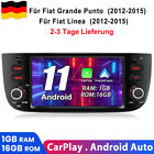 Produktbild - 6.2" Android 11 Car Autoradio GPS Carplay Für Fiat Grande Punto Linea 2012-2015