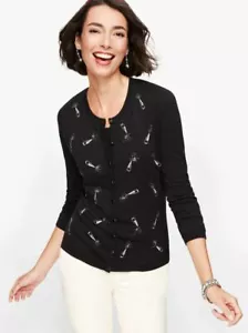 TALBOTS women sweater cardigan 022 01 00 334416 76 53454836 black PXL - Picture 1 of 9