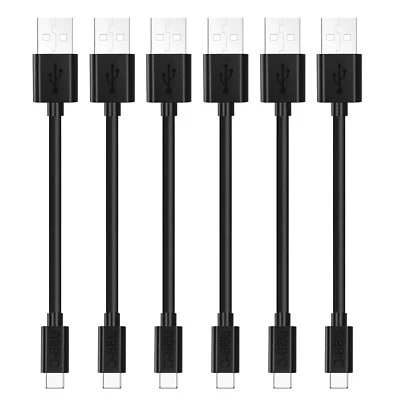 Cable de carga y sincronización rápida USB-C tipo C 3.1 corto de 6 pulgadas EE. UU., reversible Foto 1 de 4